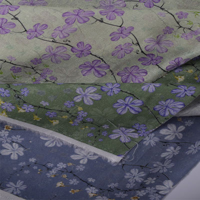 女性のためのDress Linen Printデジタル夏のバーガンディの印刷物の綿