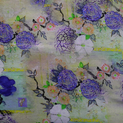 デジタル ポリエステル綿織物の印刷される家の織物100%のラミーのレーヨン花