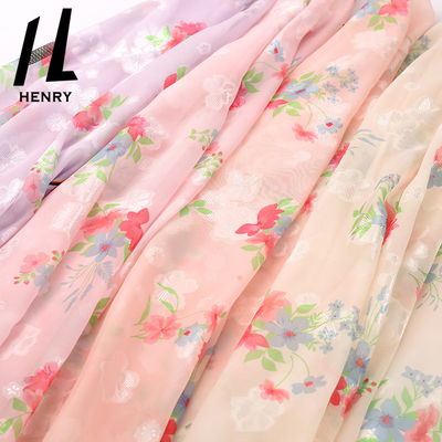 女性の服のための柔らかいテュルの印刷物パターン100%のポリエステル メッシュ生地